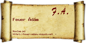 Feuer Ádám névjegykártya